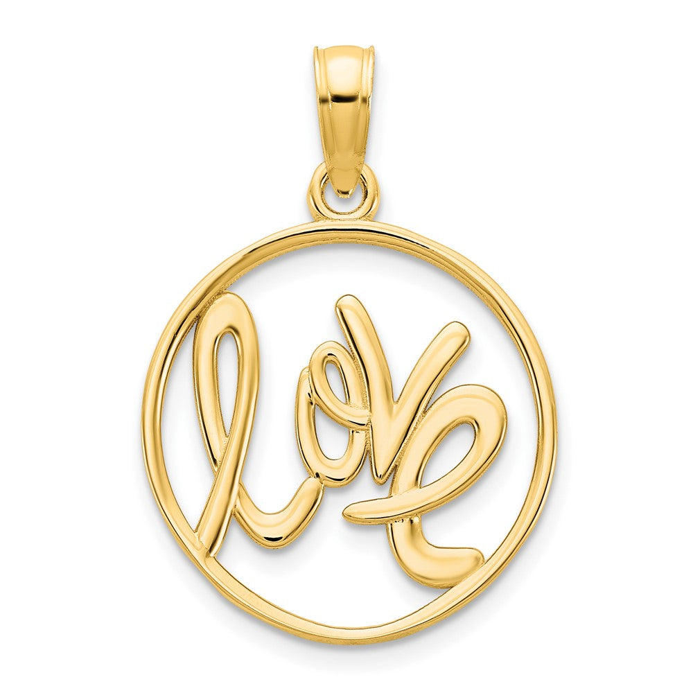 14k Yellow Gold Love charm