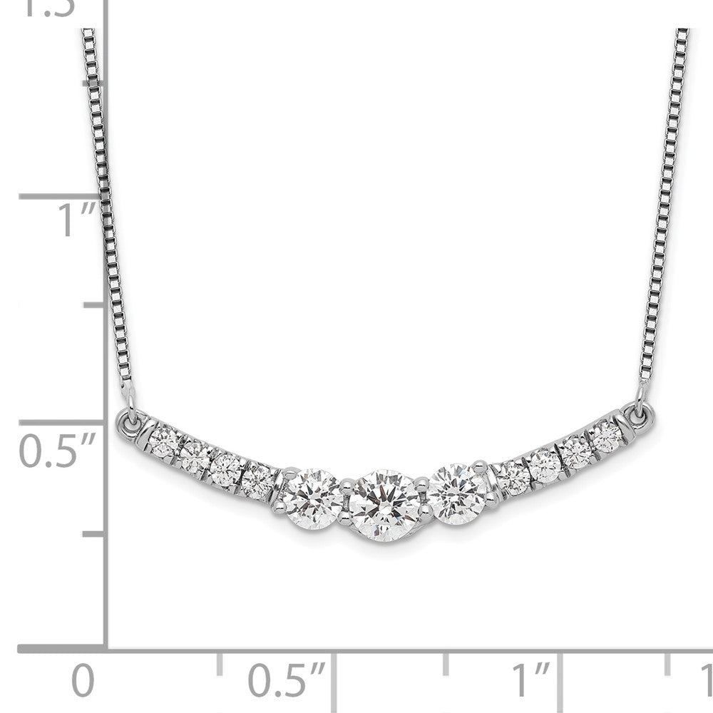 14k White Gold 3/4 carat Lab Grown Diamond VS/SI+ G+ 18 inch Fancy Bar Necklace