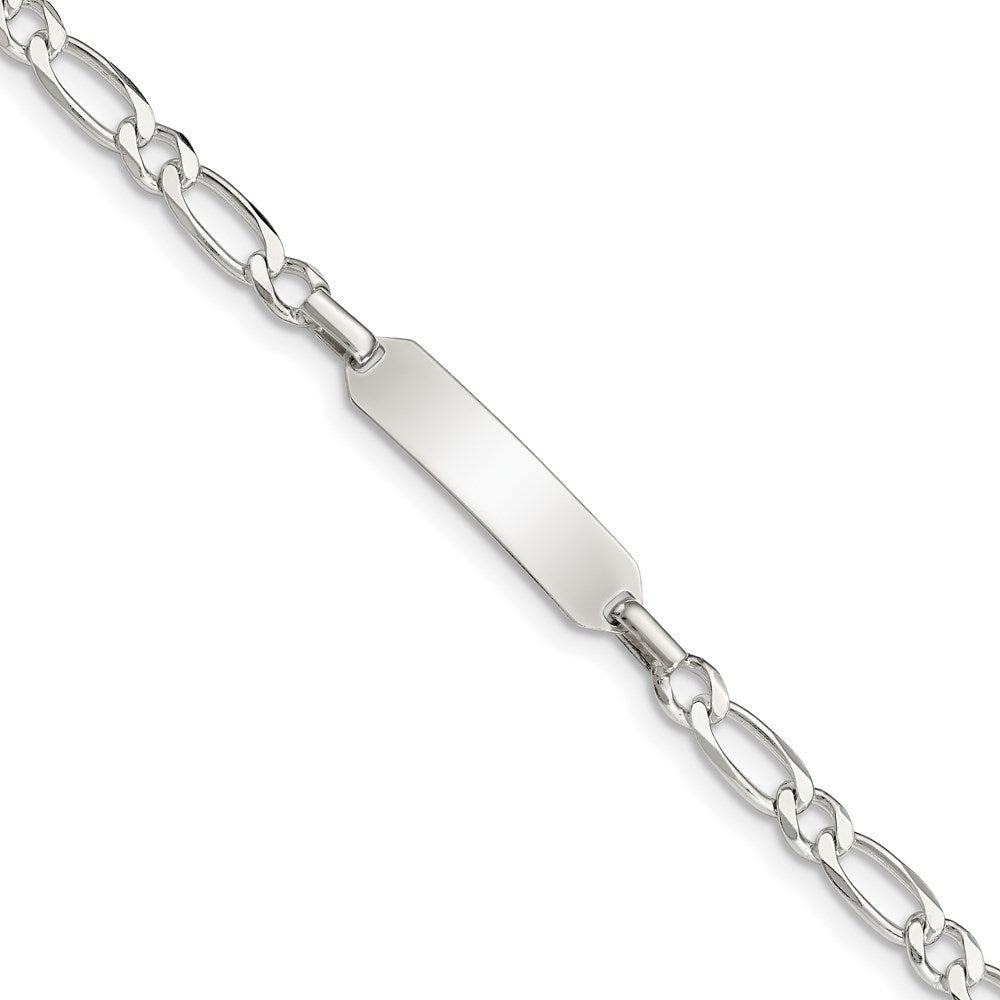 Sterling Silver 6inch Polished Engraveable Childrens ID Bracelet 6 inches