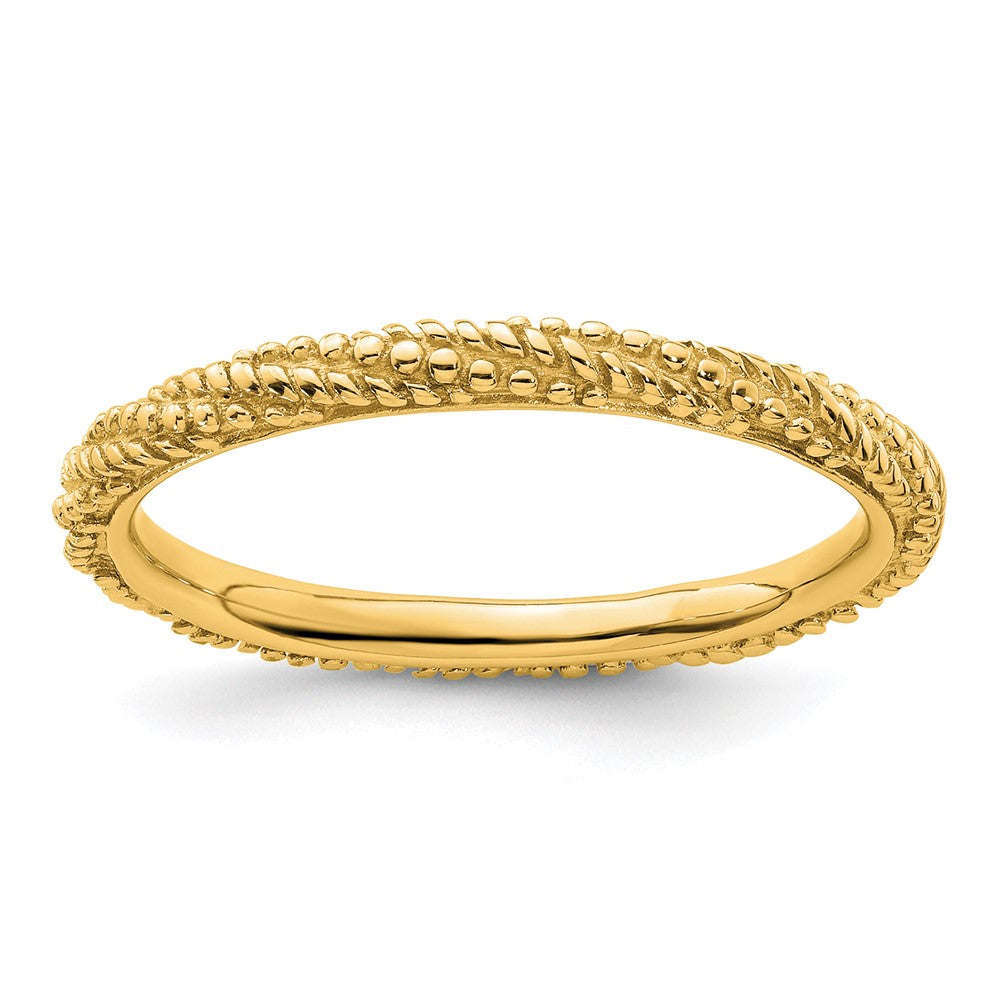 Sterling Silver Stackable Expressions Polished Gold-plated Ring Size -8
