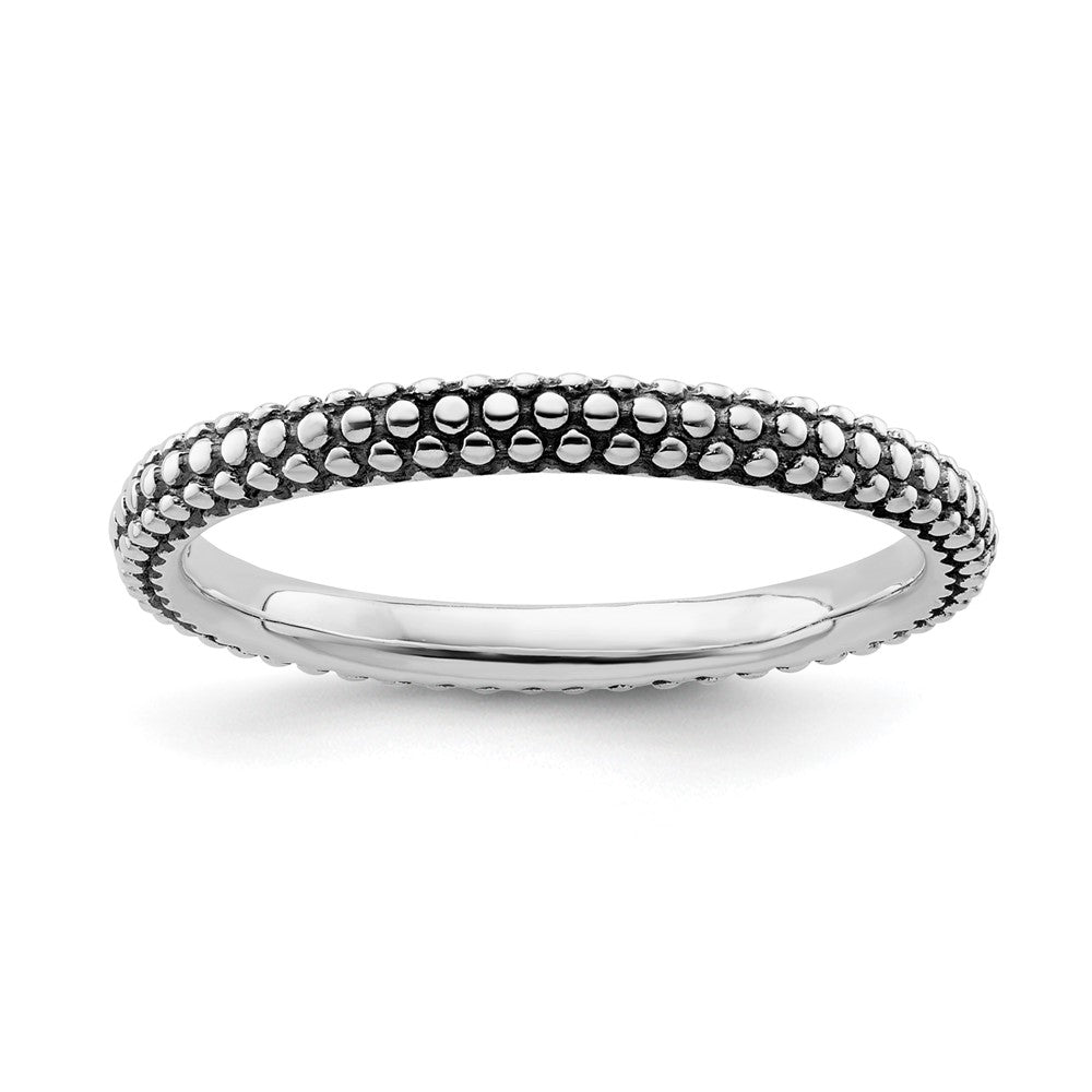 Sterling Silver Stackable Expressions Antiqued Ring Size -6