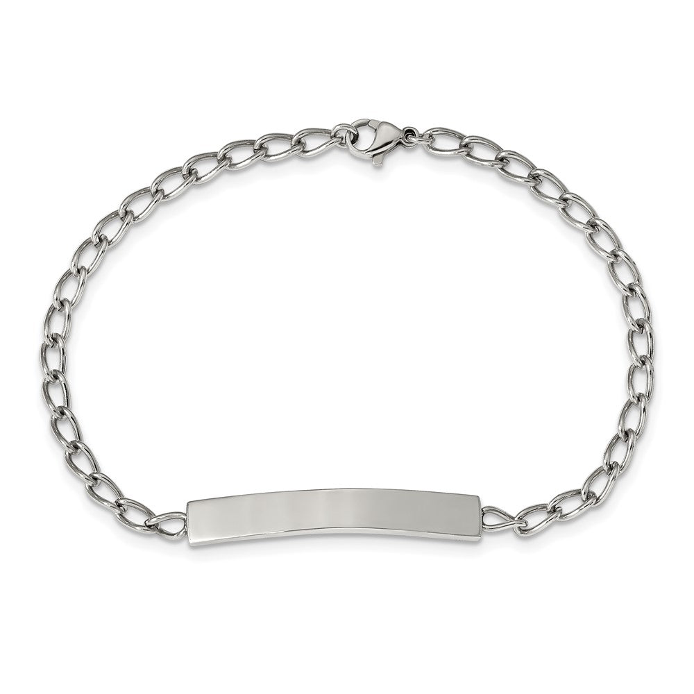 Stainless Steel Polished Curb Chain 8.5in ID Bracelet 8.5 inches