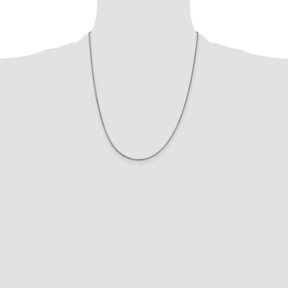 Sterling Silver Rhodium-plated 1.25mm Round Box Chain 22 Inches