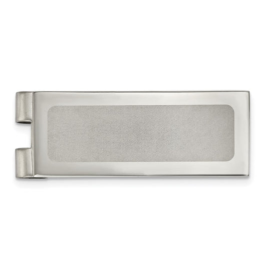 Stainless Steel Polished Laser Cut Center Money Clip