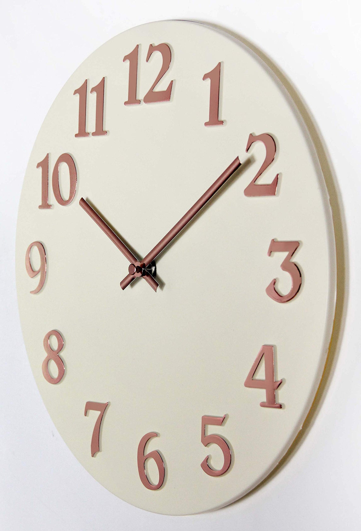 Infinity Instruments Vogue Round Ivory & Rose Gold 12-inch Analog Wall Clock