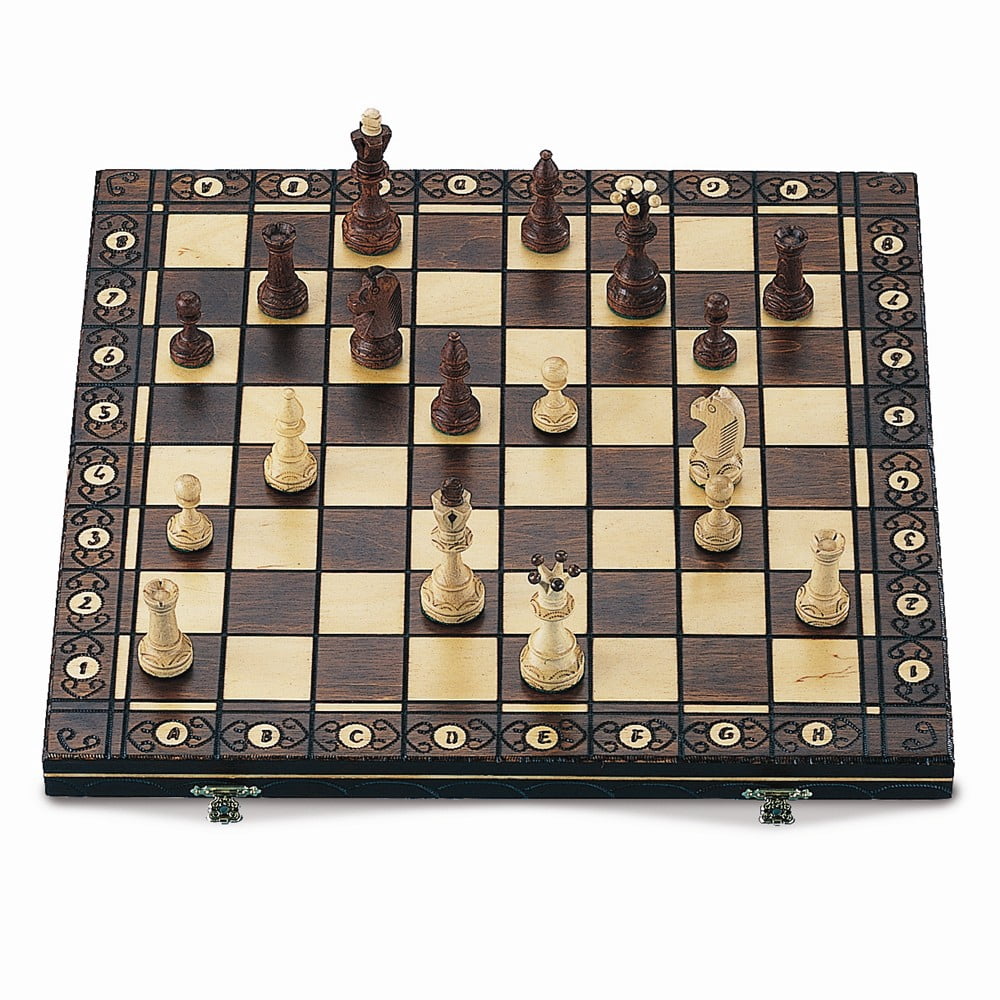 Walnut Finish Wooden Chess Set