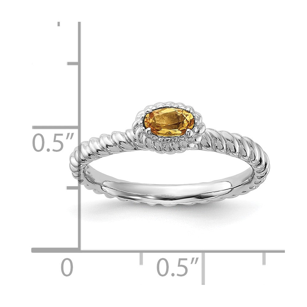 Sterling Silver Stackable Expressions Citrine Ring
