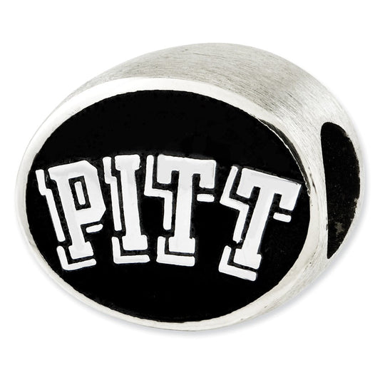 Sterling Silver Antiqued University of Pittsburgh Collegiate Bead