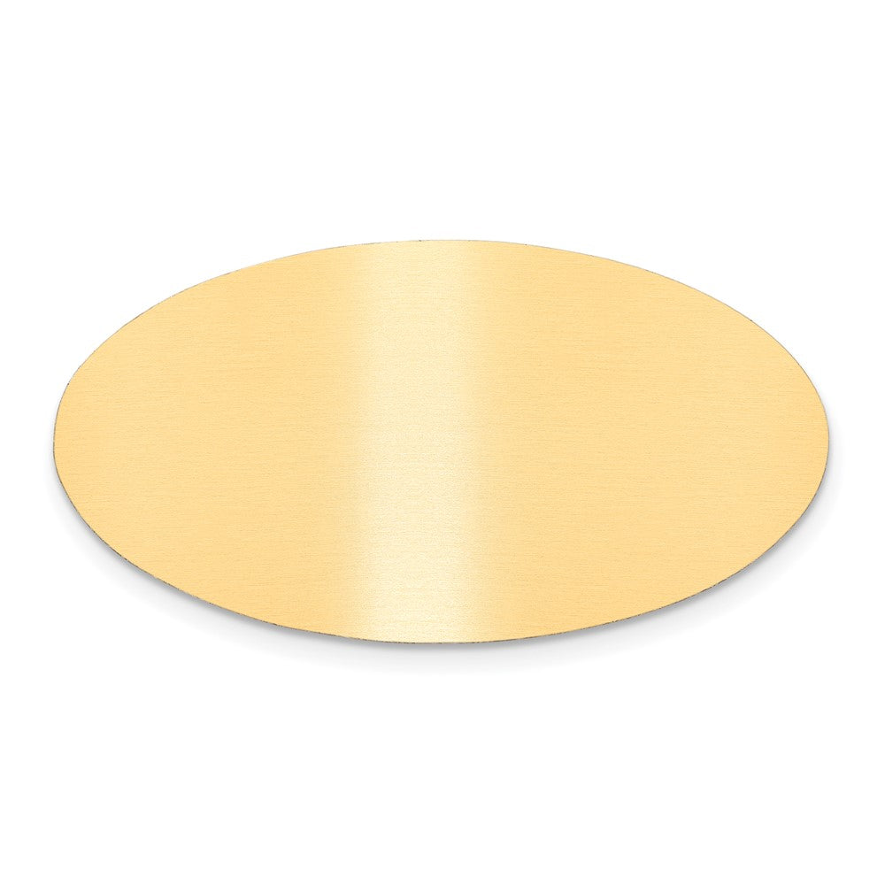 1 x 1 7/8 Oval Satin Brass Plates-Set of 6
