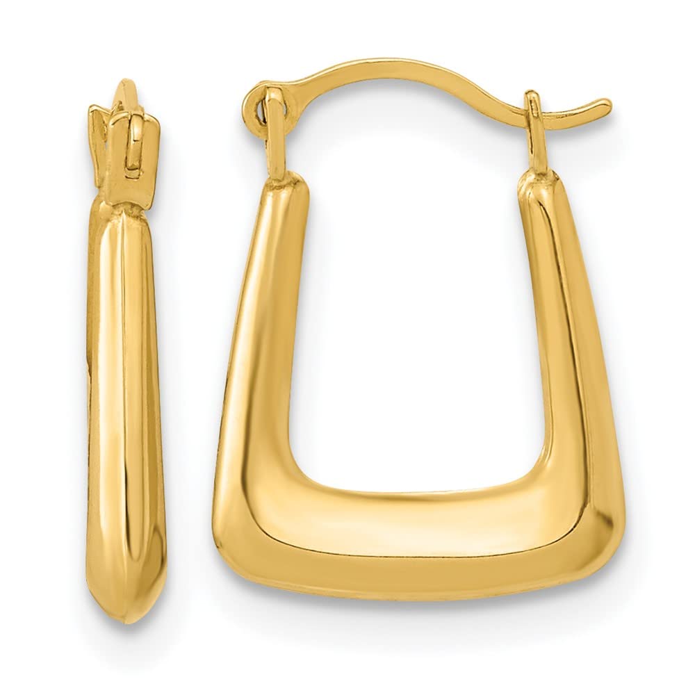 14 Karat Yellow Gold Lightweight Fancy Hoop Earrin