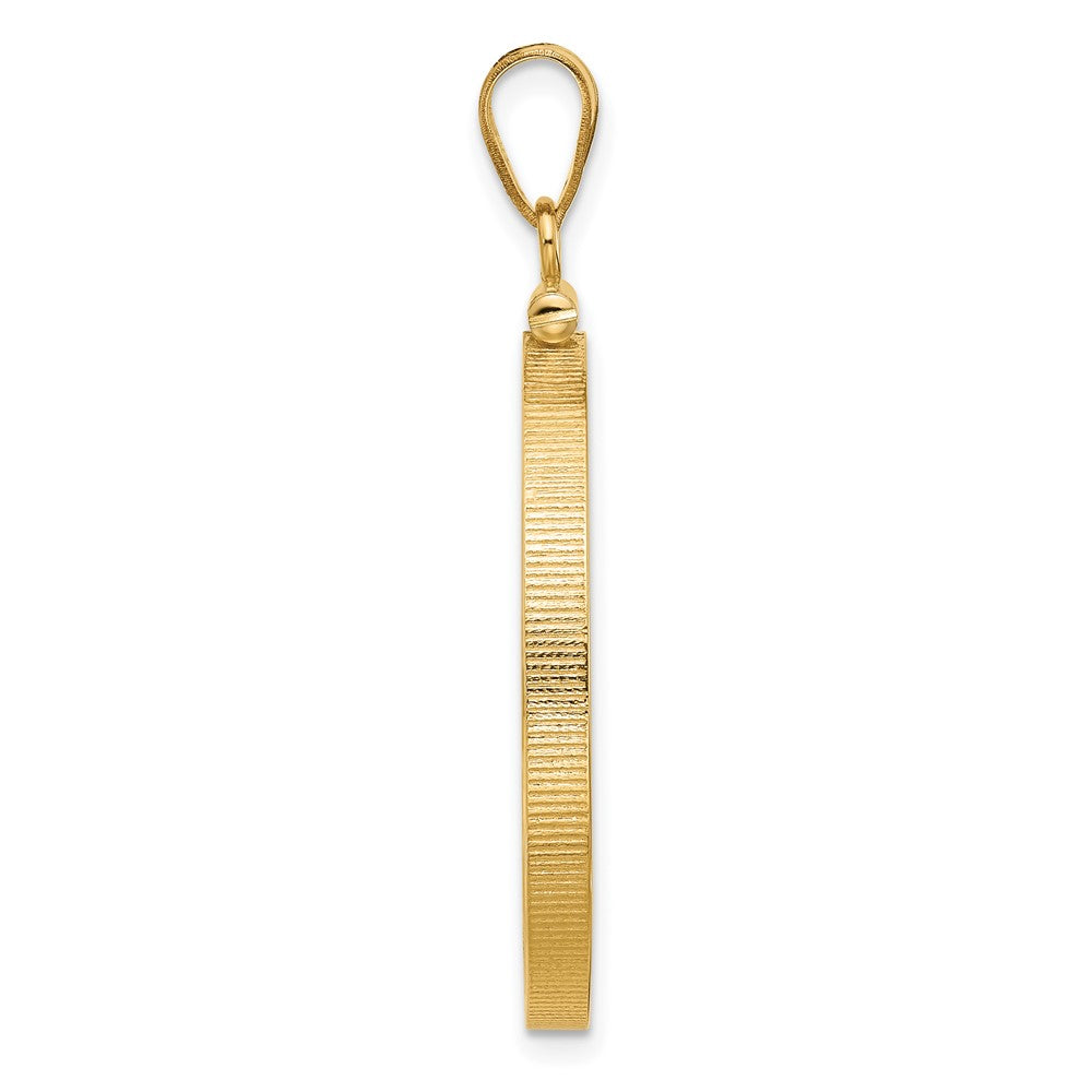 Wideband Distinguished Coin Jewelry 14k Polished 27.5mm x 2.1mm Screw Top Coin Bezel Pendant