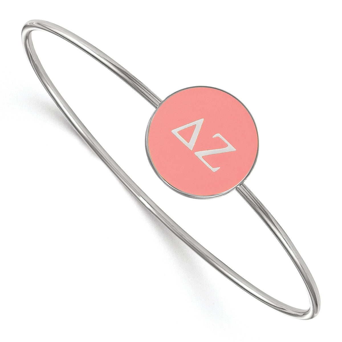 Sterling Silver Official Licensed Greek Sororities 7in Delta Zeta (??) Enameled Slip-on Bangle