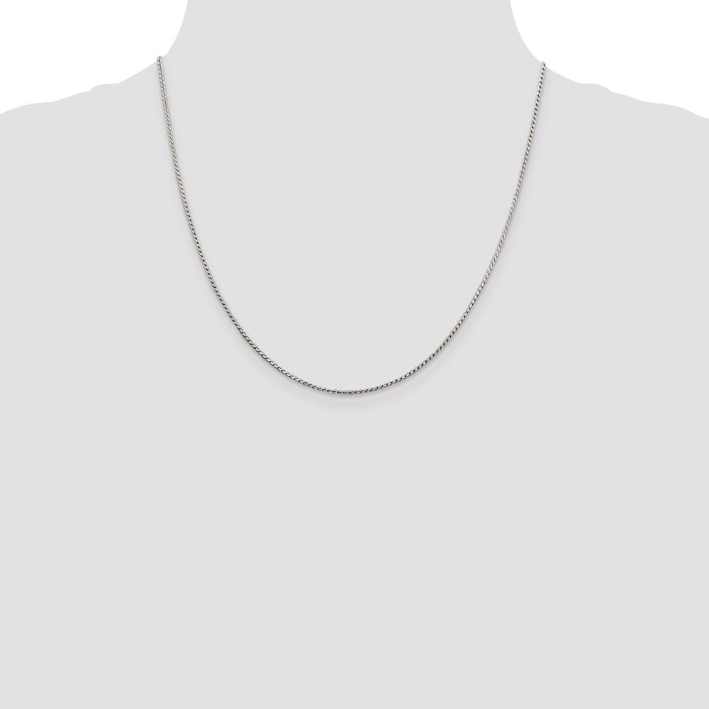 Sterling Silver 1.25mm Round Franco Chain 20 Inches