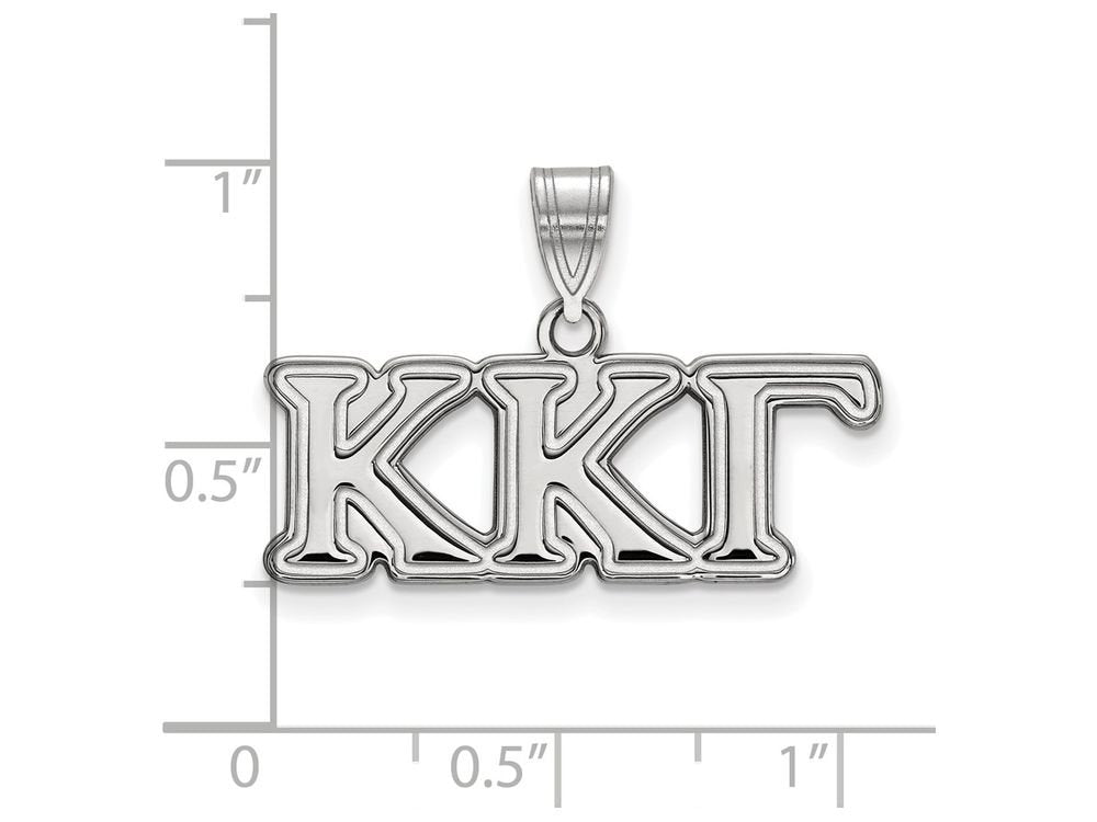 Sterling Silver Kappa Kappa Gamma Medium Greek Letters Pendant