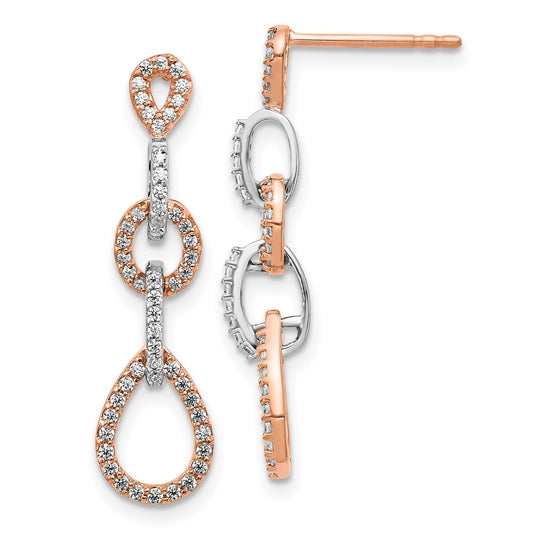 14k Two-Tone Diamond Vintage Earrings