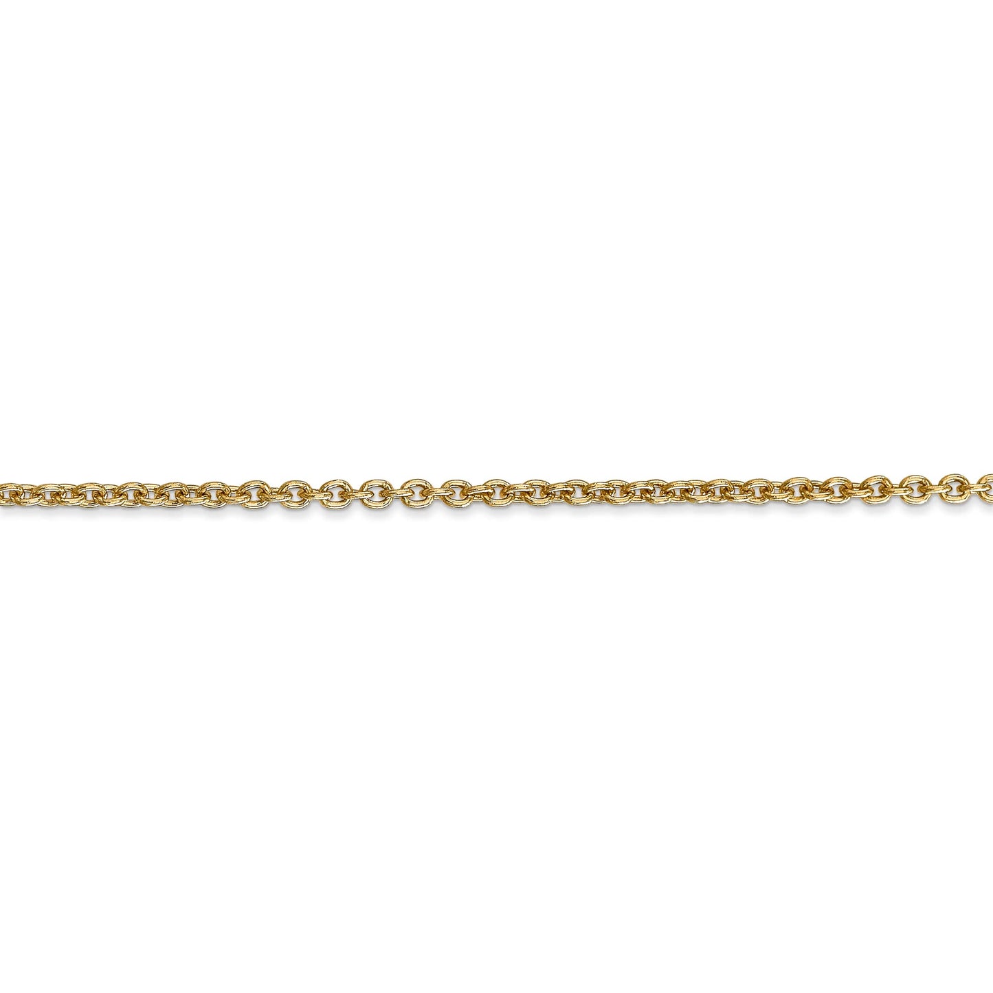 14K 10 inch 2.2mm Forzantine Cable with Lobster Clasp Anklet
