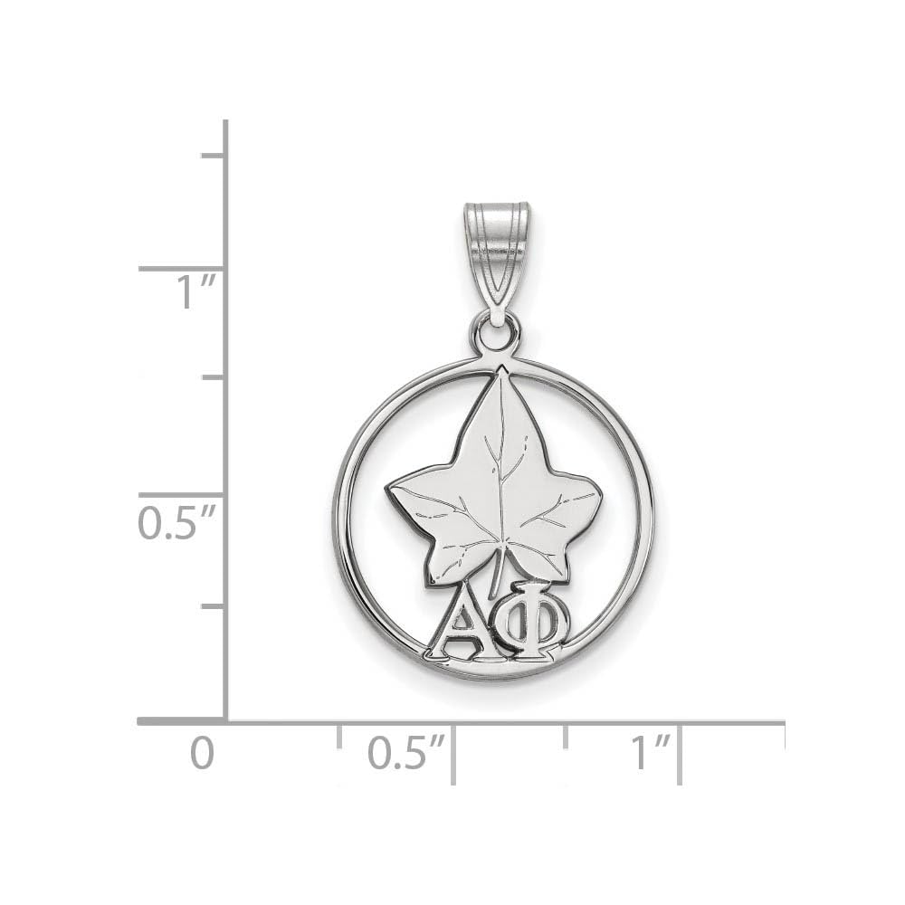 Sterling Silver Official Licensed Greek Sororities Alpha Phi (??) Small Circle Pendant