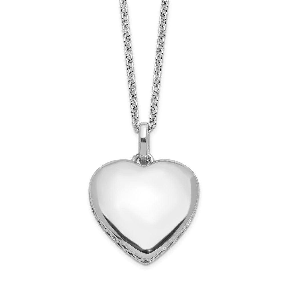 Sterling Silver Engravable Heart Pendant Necklace