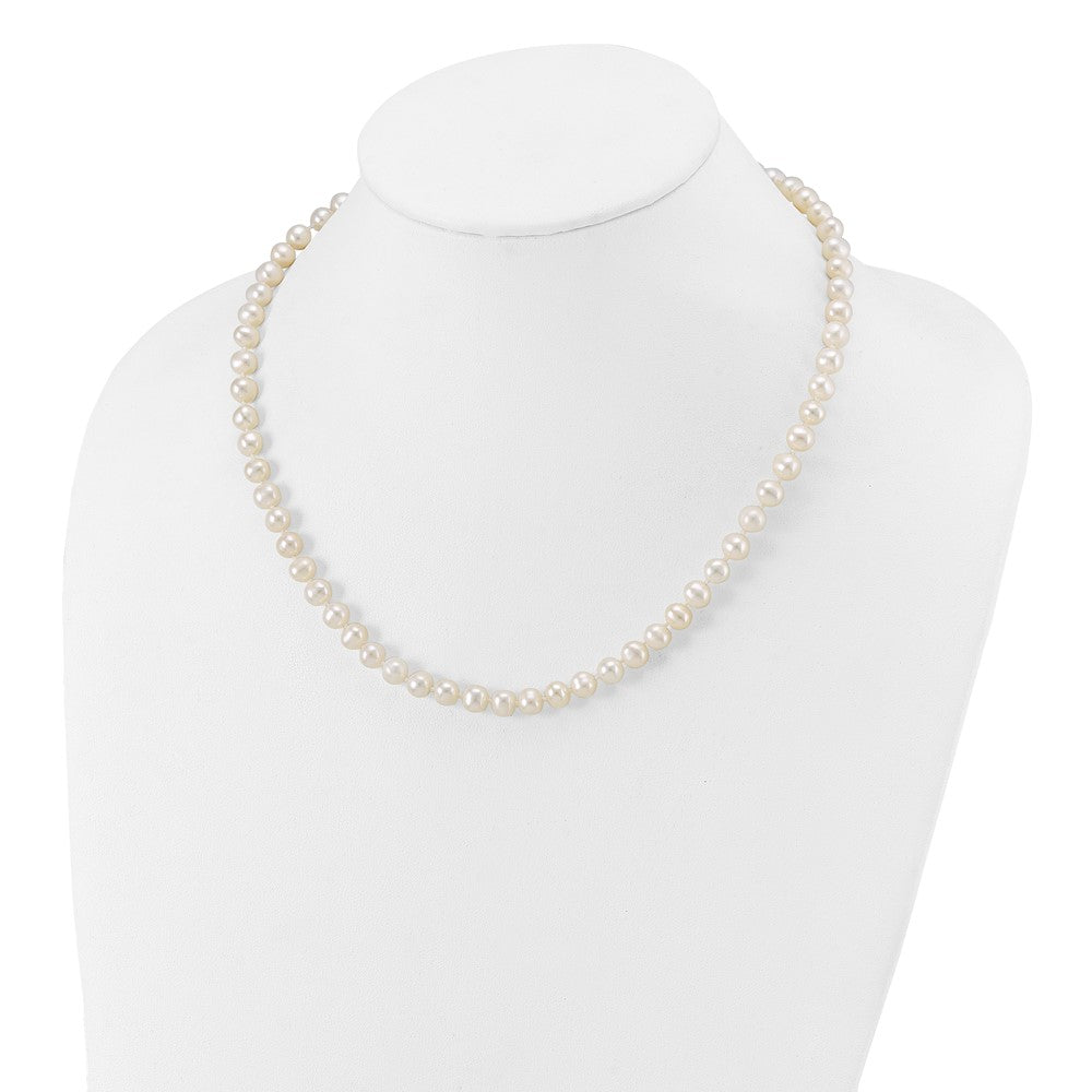 10k 6-7mm White Near-Round Freshwater Cultured Pearl 18 inch Necklace