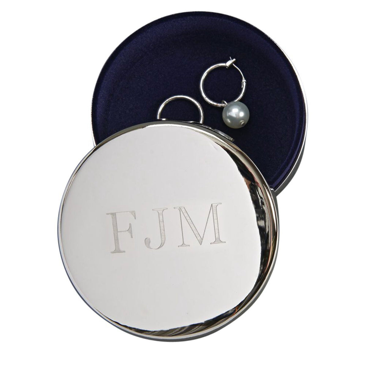 Creative Gifts International 3 in. Nickel Plated Round Keepsake Box - Dark Green