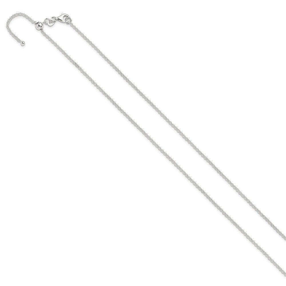 Sterling Silver Polished Adjustable Necklace 24 Inches