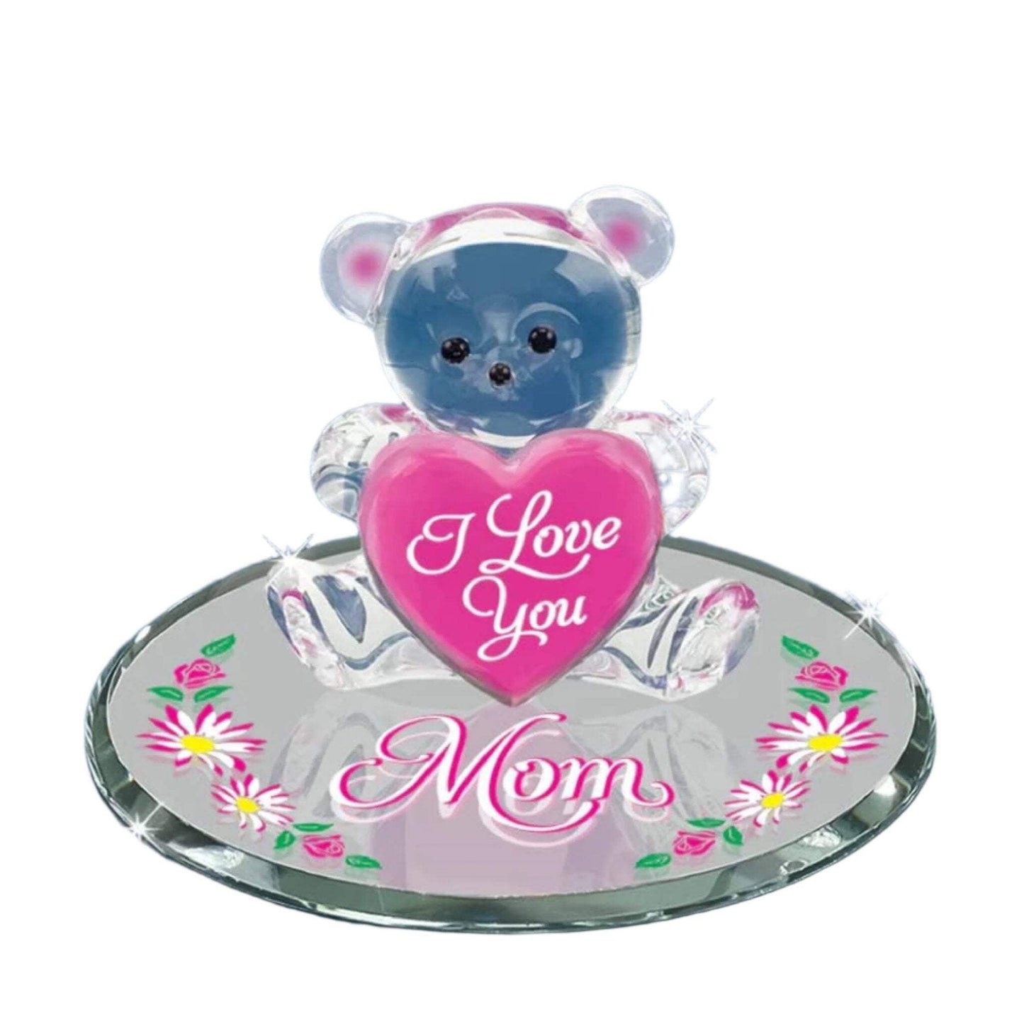 Glass Baron Bear I Love You Mom Figurine