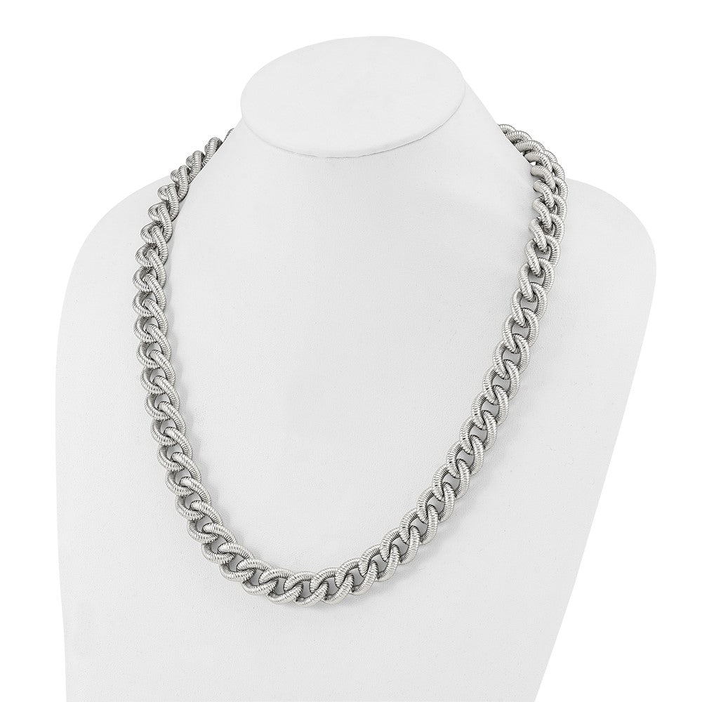 Stainless Steel Polished and Textured 14.5mm 23.75in Curb Chain