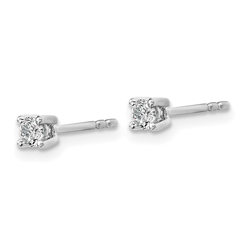 14k White Gold 1/5 ctw Lab Grown Diamond VS/SI+ G+ Round 4 Prong Heavy Wt. Stud Earrings