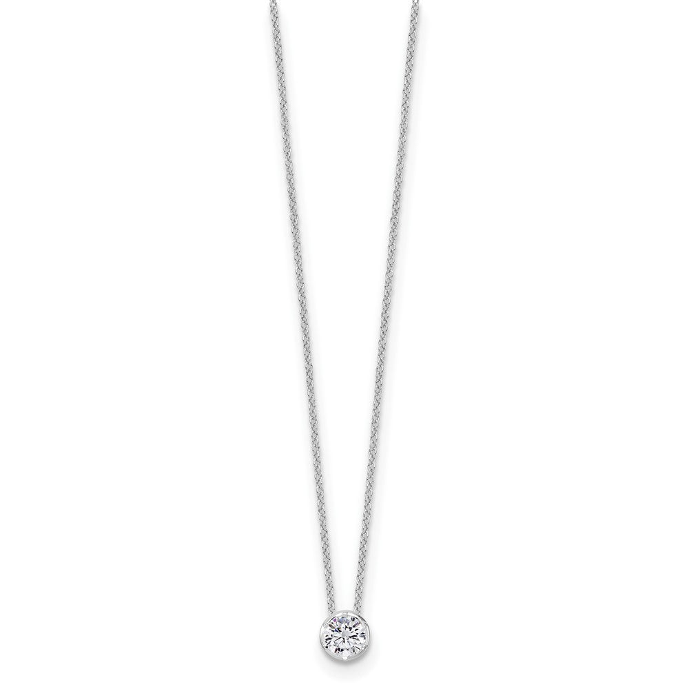 True Origin 14k White Gold 1/2 carat Lab Grown Diamond VS DEF 18 inch Solitaire Slide Necklace