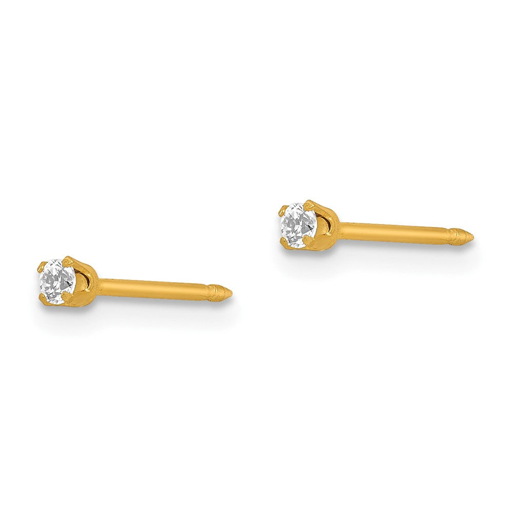 Inverness 18k 2mm CZ Post Earrings