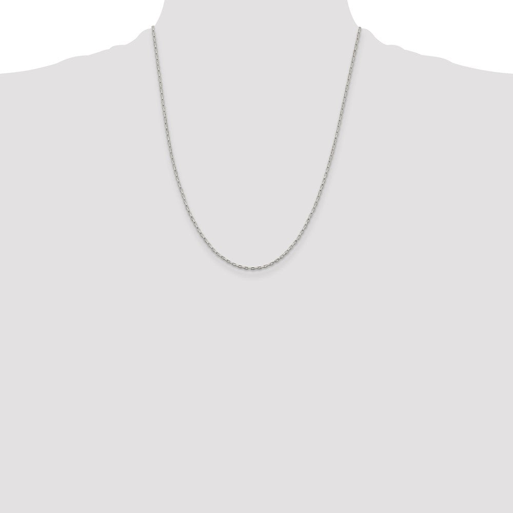 Sterling Silver 1.3mm Elongated Box Chain 22 Inches