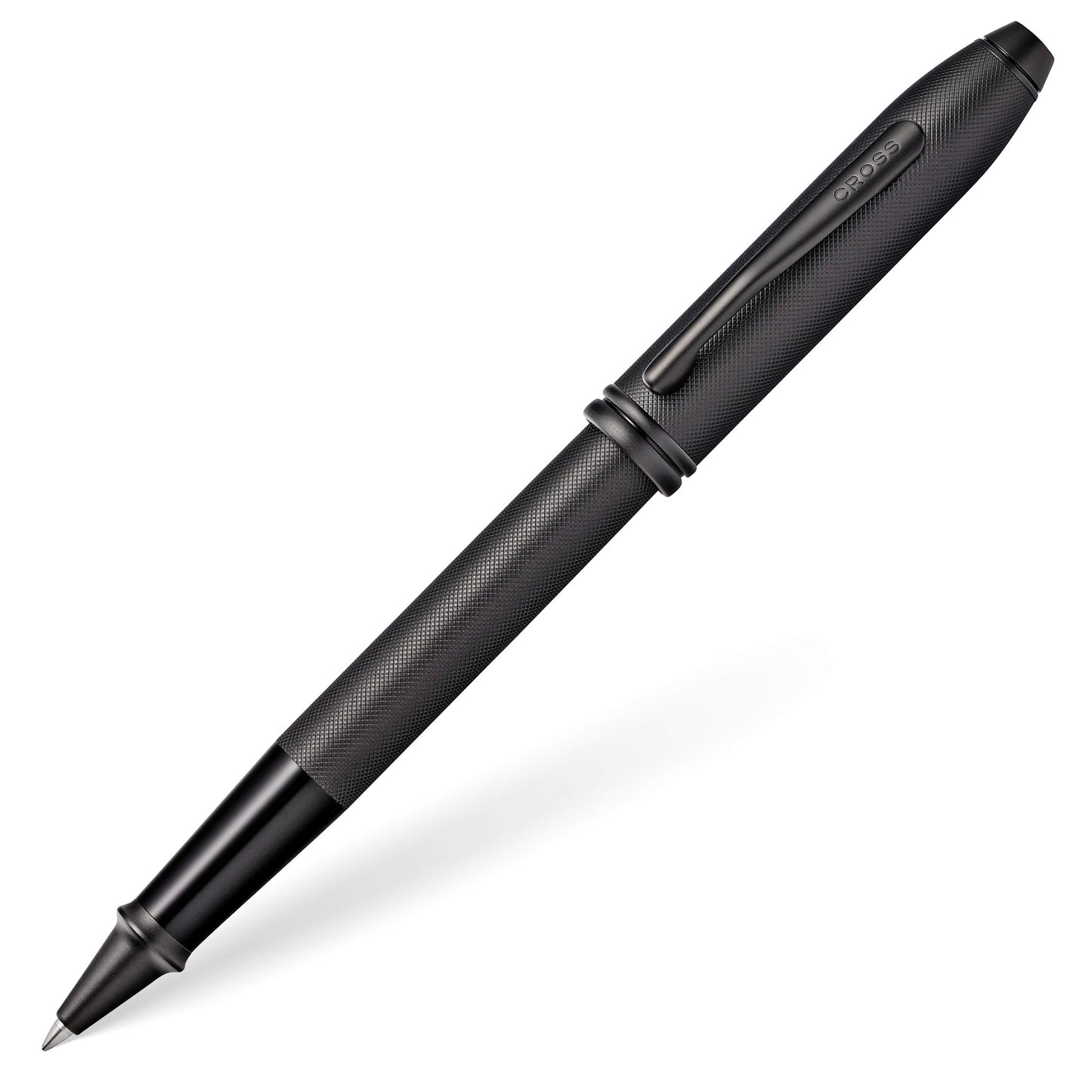 Cross Townsend Black Micro Knurled and Sandblasted Matte Black PVD w/Matte Black PVD Appointmen's Selectip Rollerball Pen