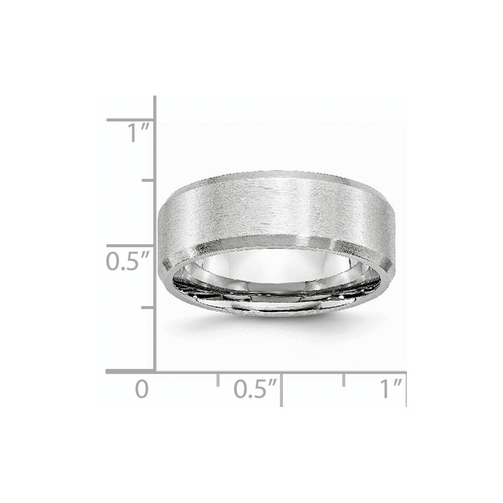 Cobalt Beveled Edge Satin 8mm Band Size - 13