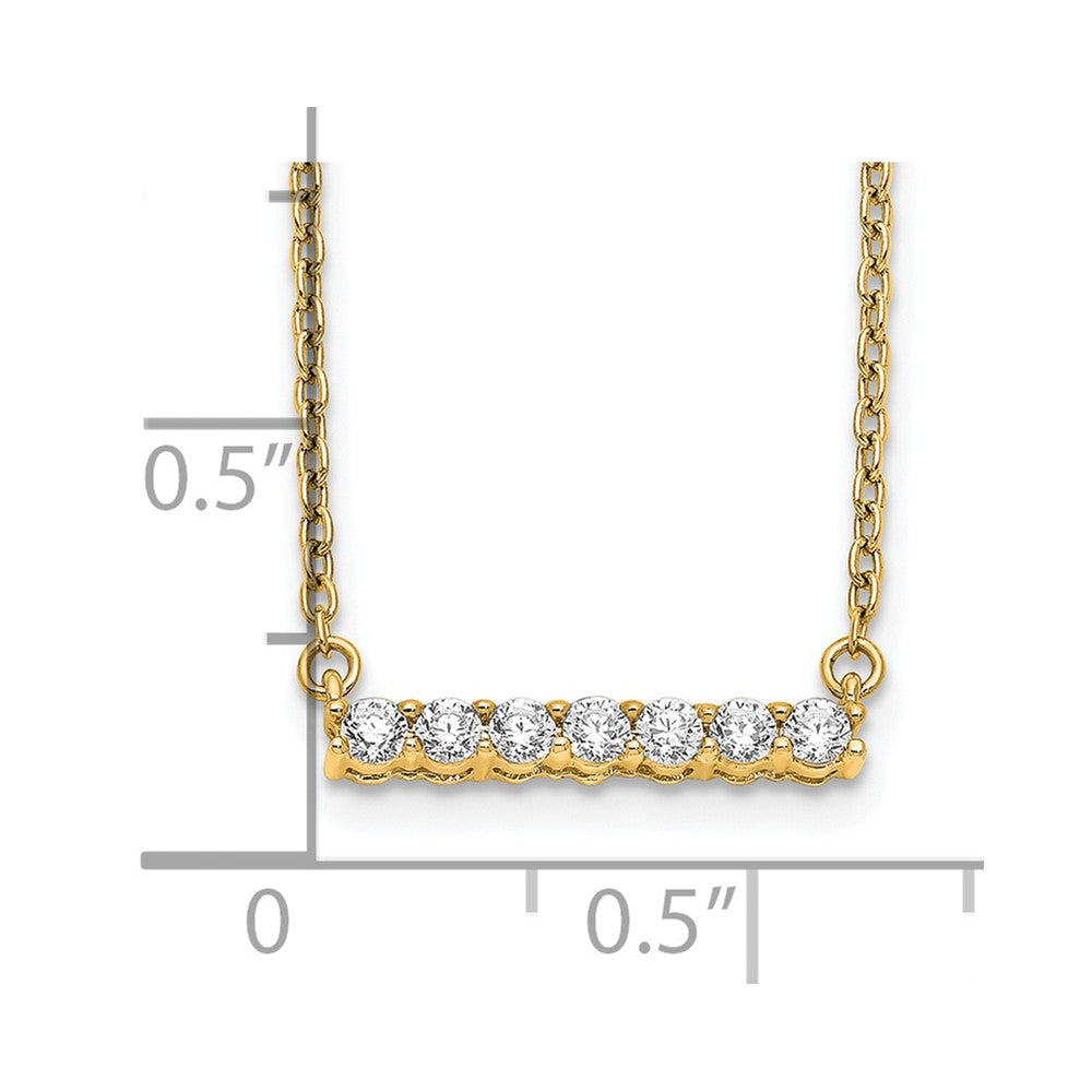 14k 1/4 carat Lab Grown Diamond VS/SI+ G+ 18 inch Bar Necklace