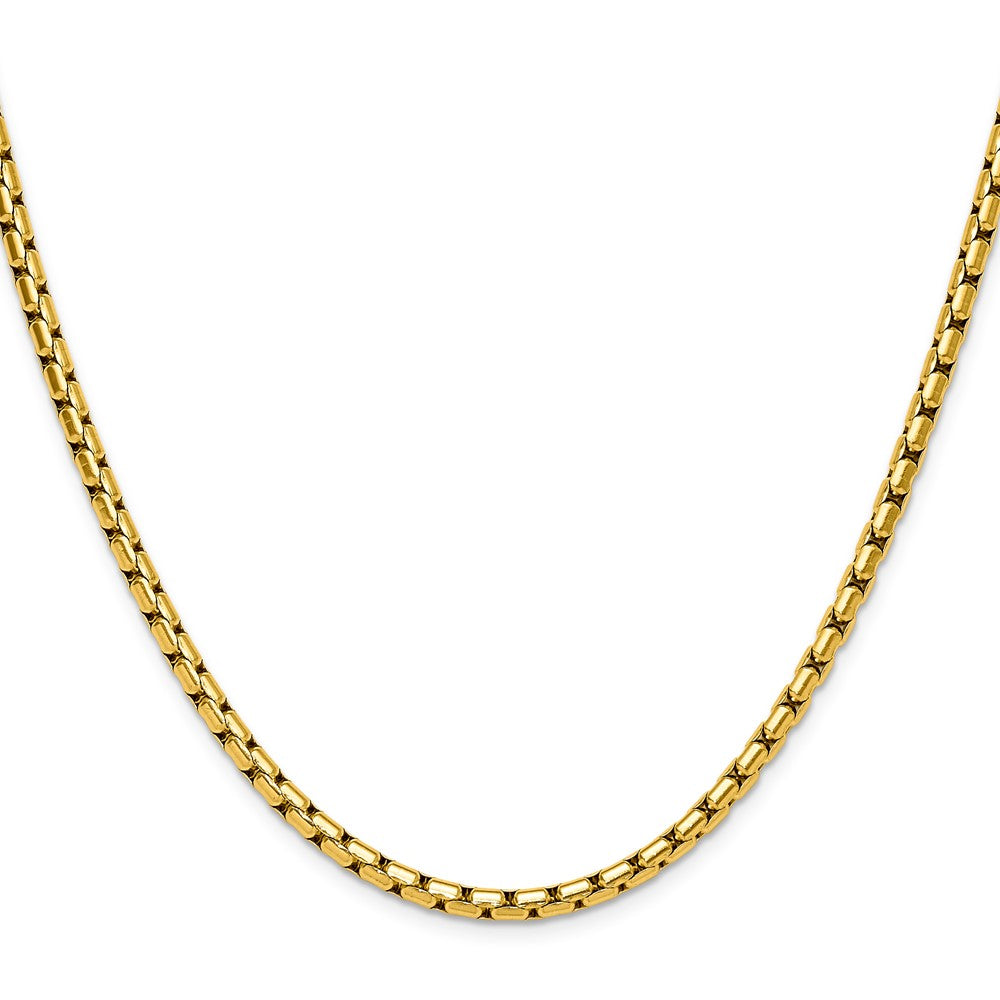 Chisel Stainless Steel Polished Yellow IP-plated 3.5mm 22 inch Elongated Round Box Chain