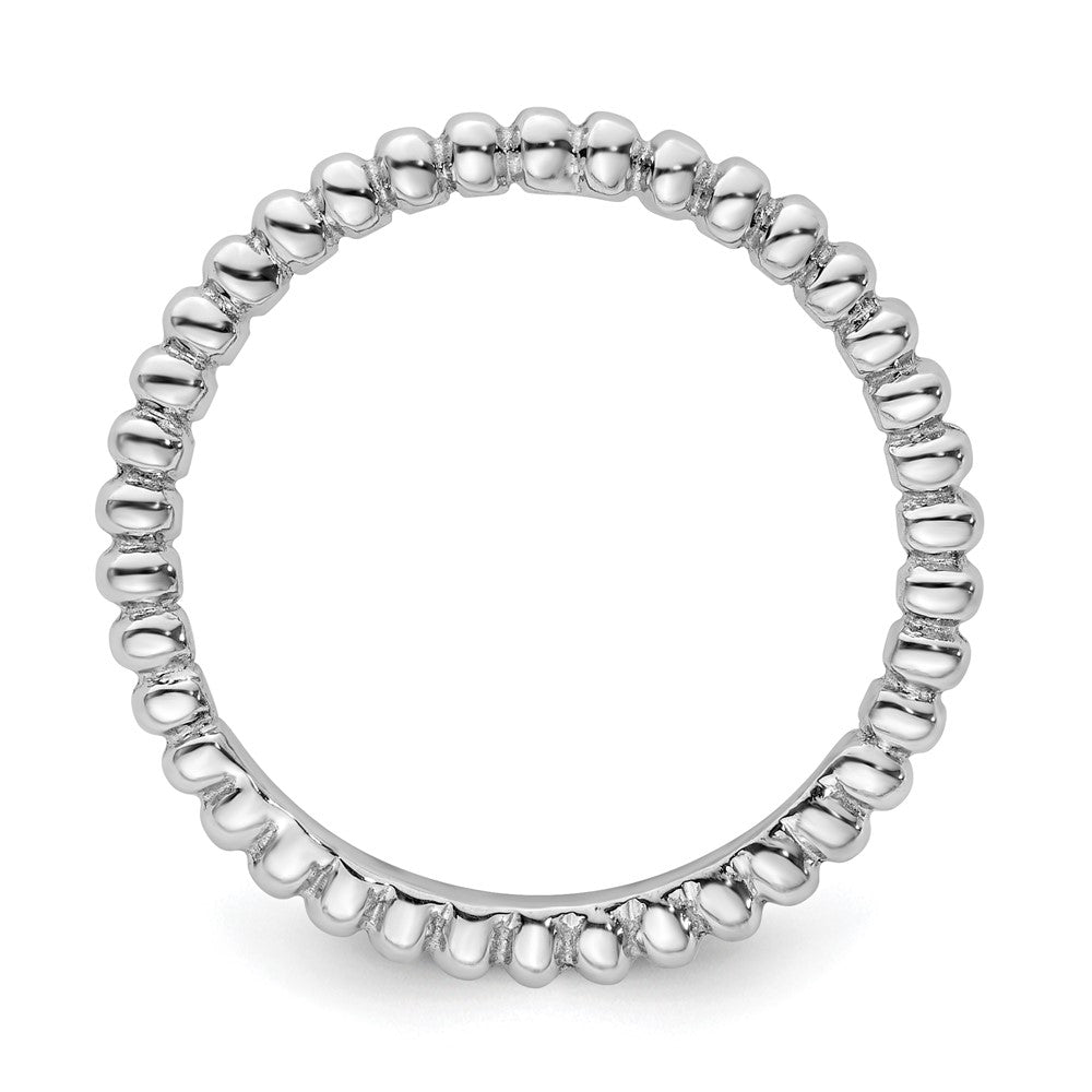 Sterling Silver Stackable Expressions Rhodium Ring Size -10