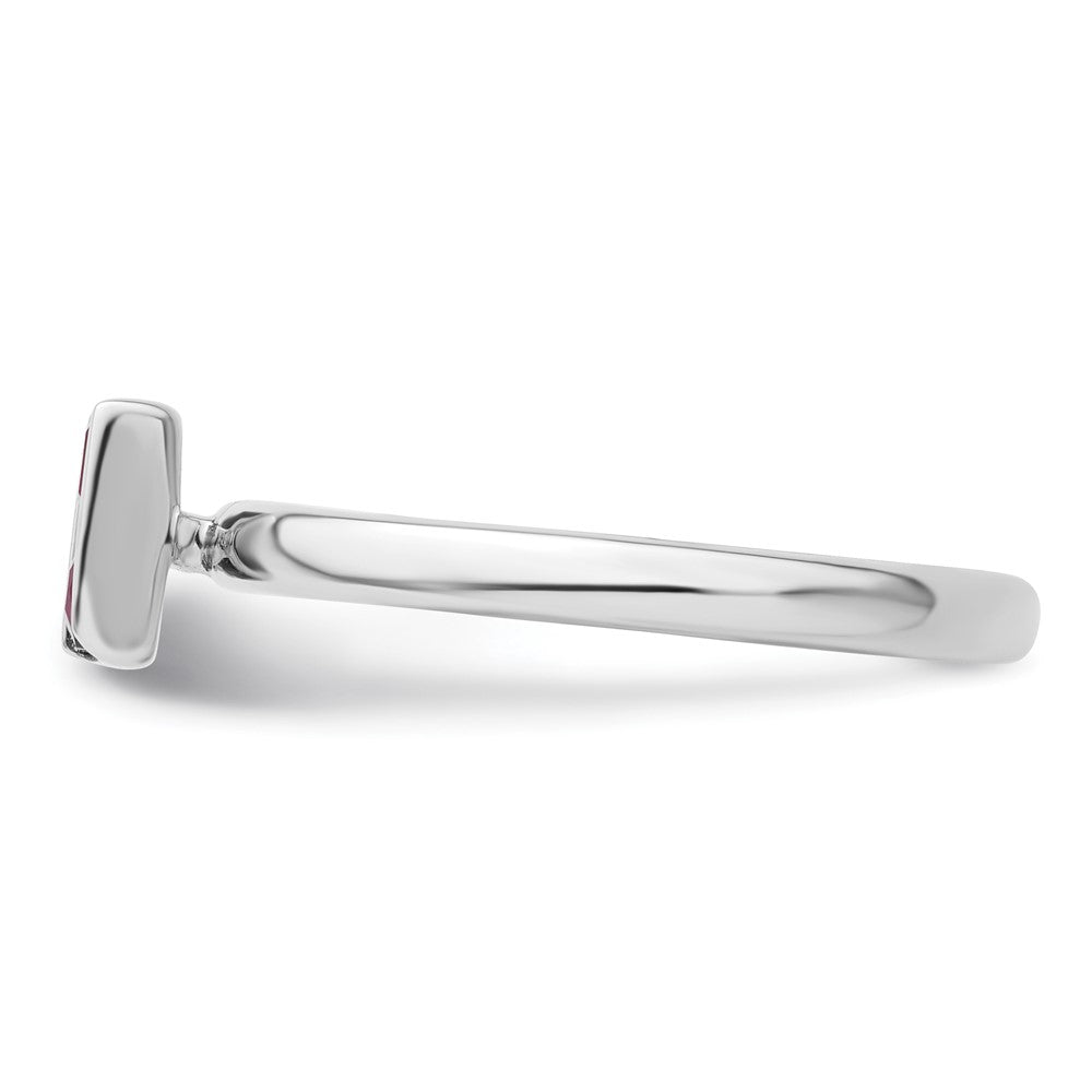 Sterling Silver Stackable Expressions Created Ruby Ring