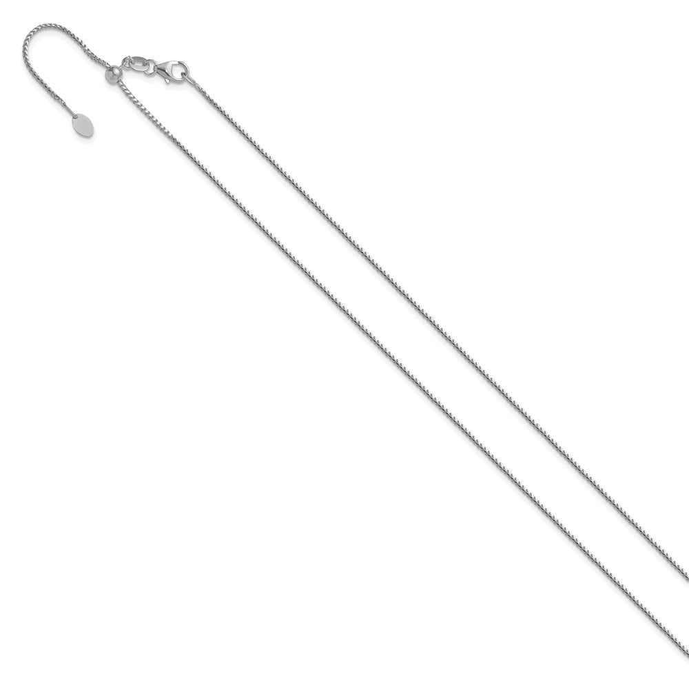 14K White Gold Adjustable 1.1mm Franco Chain