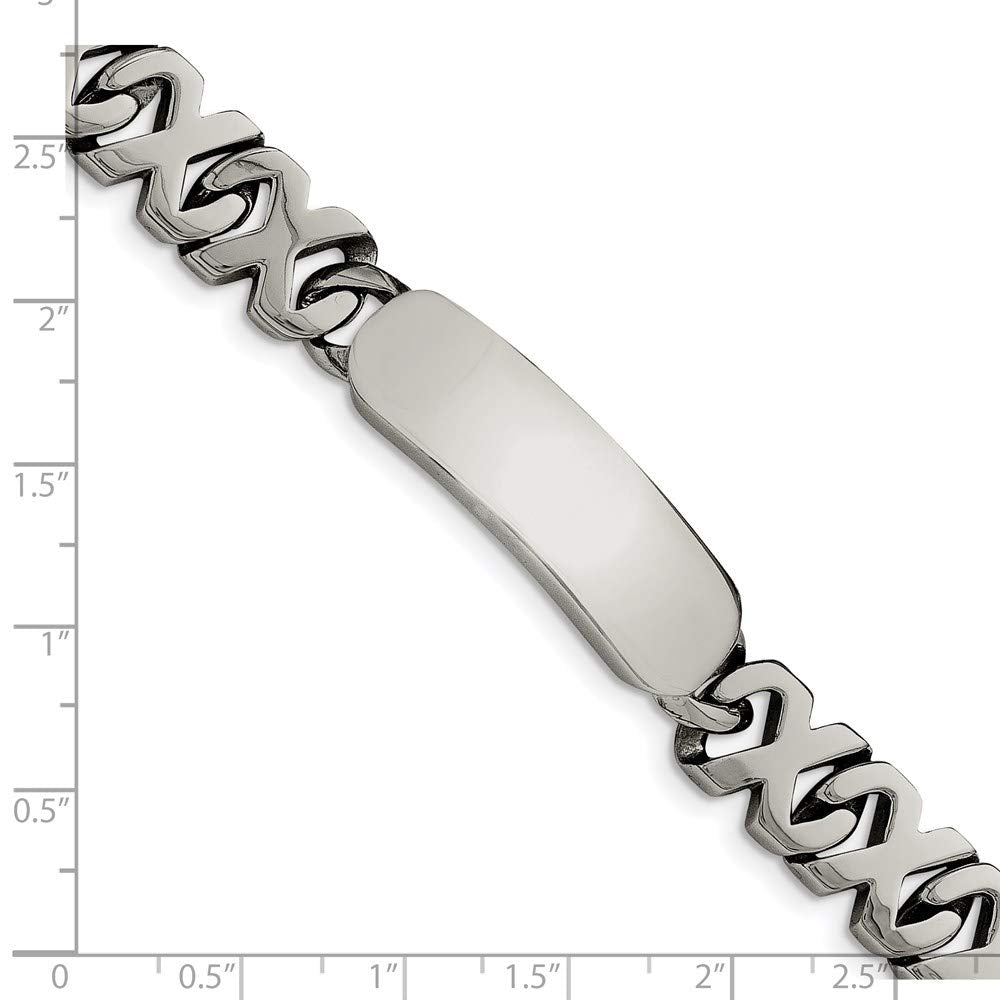 Stainless Steel Polished 8.25in ID Bracelet 8.25 inches