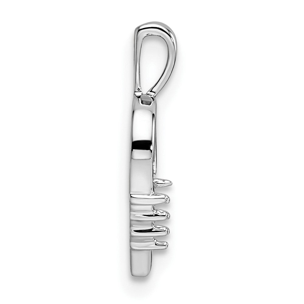 14k White Gold Holds 3-1.6mm Stones Heart Pendant Mounting