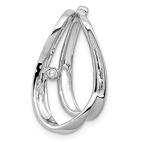 14k White Gold Polished and satin Diamond Pendant - .04 dwt