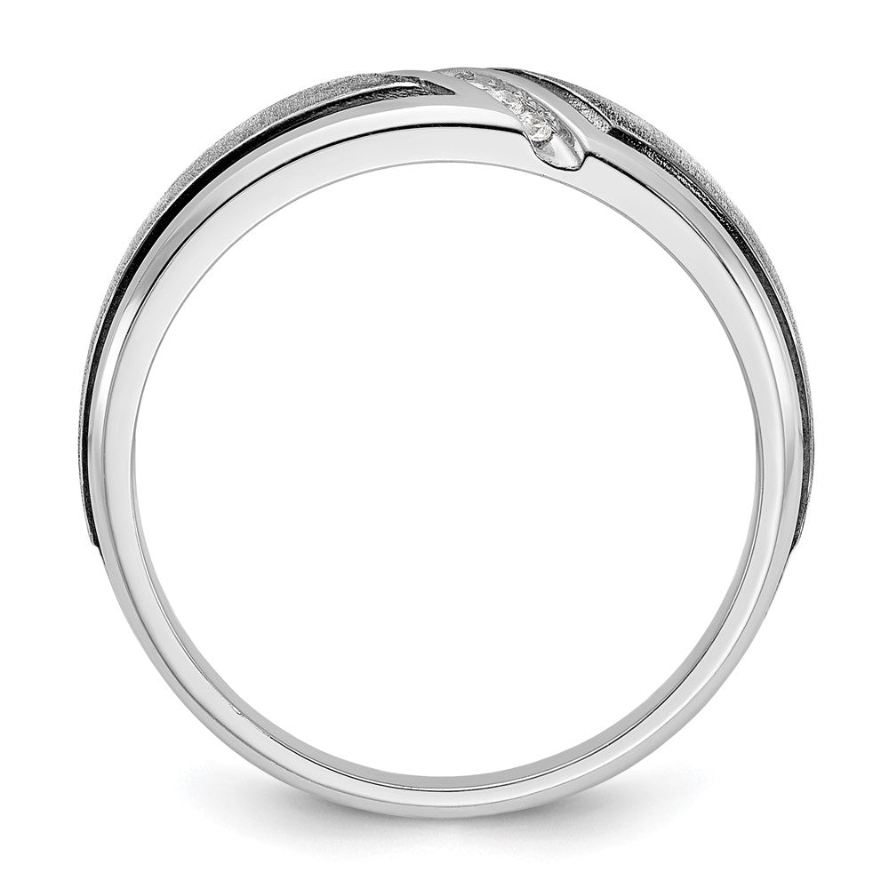 IBGoodman 14k White Gold Polished and Satin Men's Ring Mounting