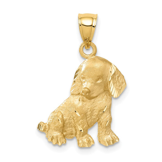 14k Dog Charm Yellow Gold