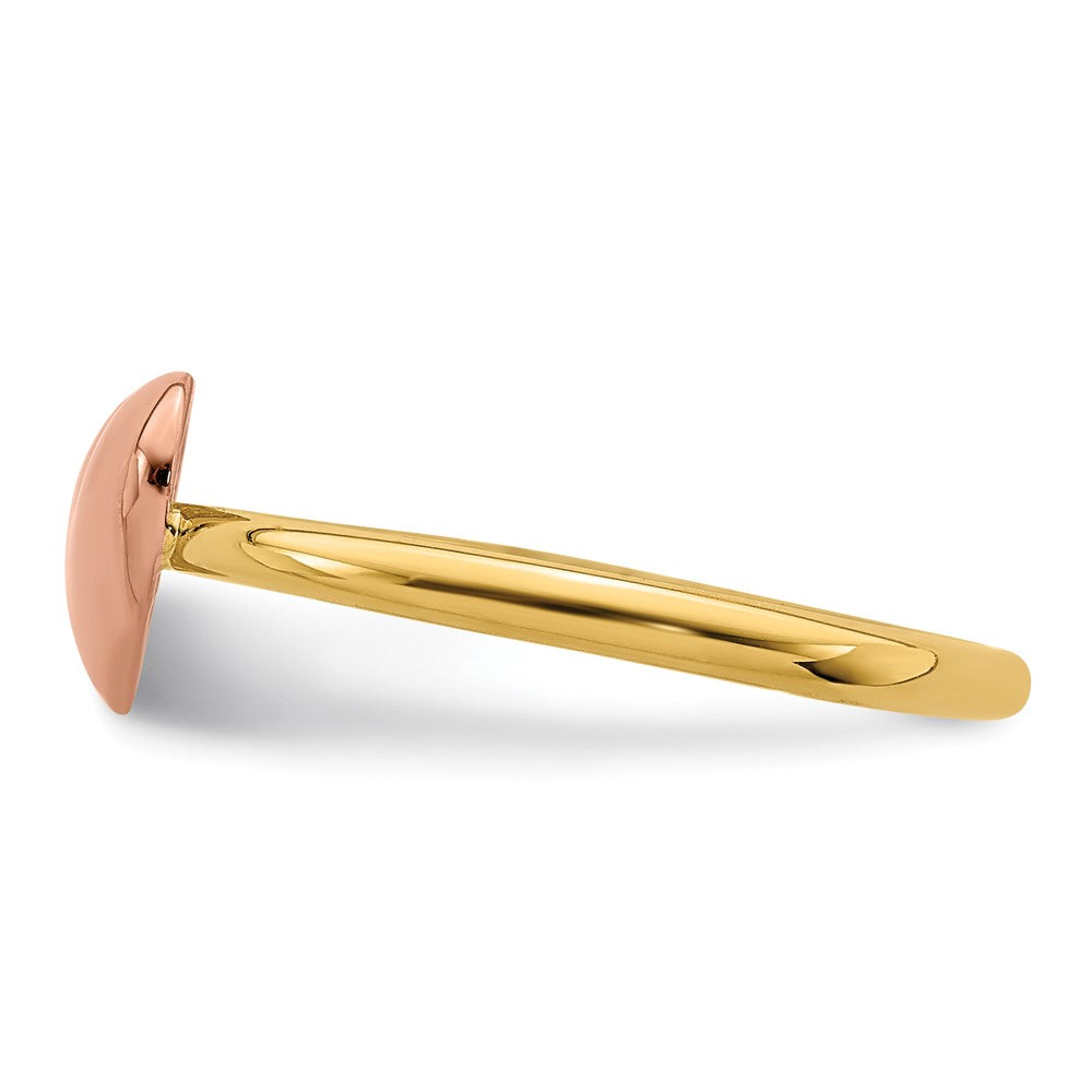 14K Two-tone Polished Heart Ring Size 7