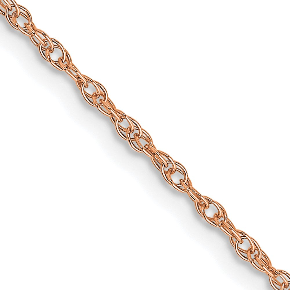 14K Rose Gold 16 inch Carded 1.15mm Cable Rope with Spring Ring Clasp Chain