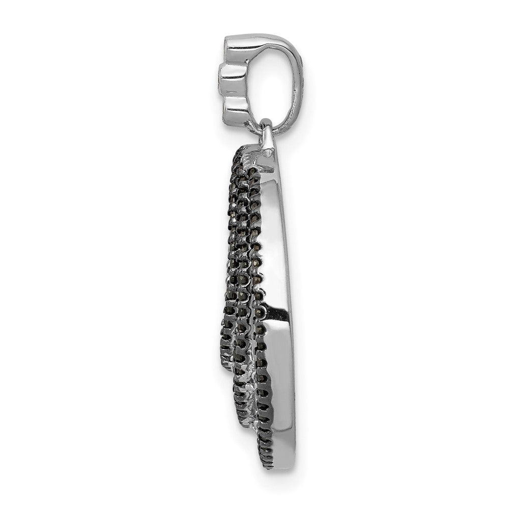 14k White Gold 3/8ct. White and Black Diamond Fancy Circle Pendant