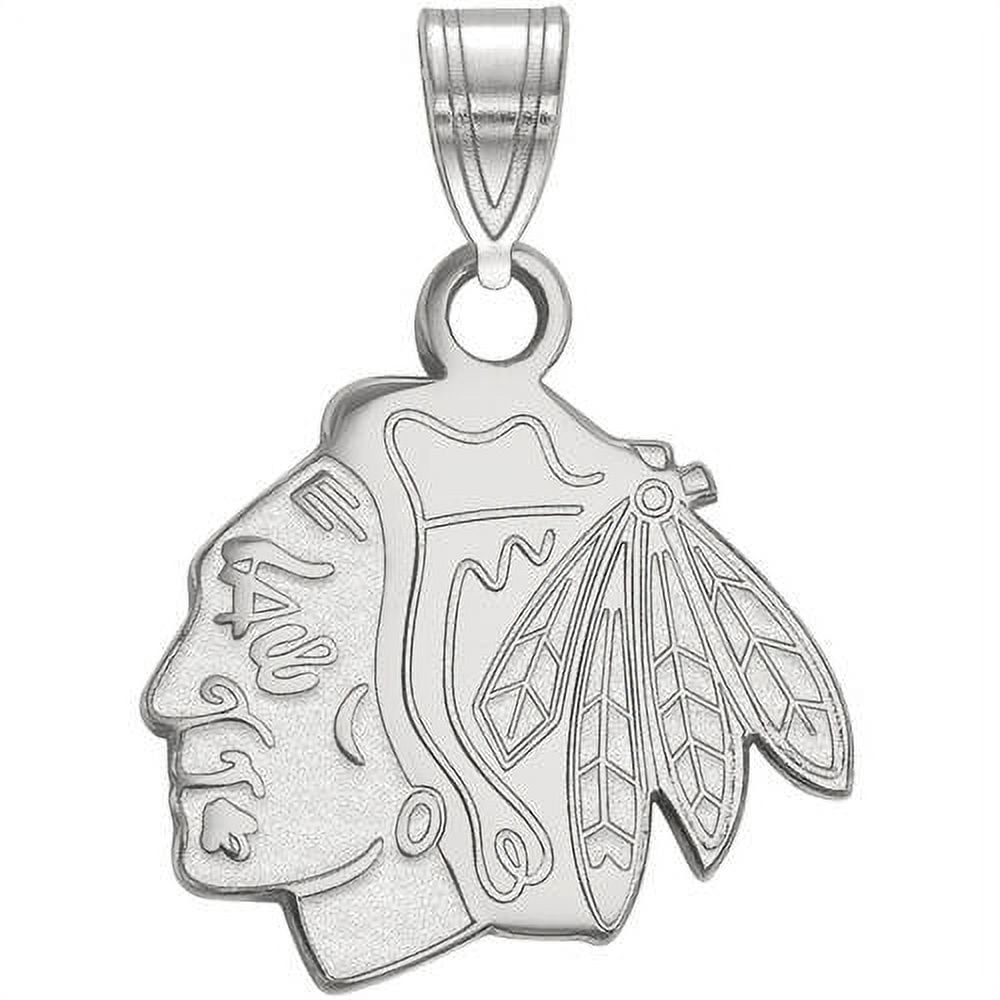 LogoArt Sterling Silver Rhodium-plated NHL Chicago Blackhawks Small Pendant