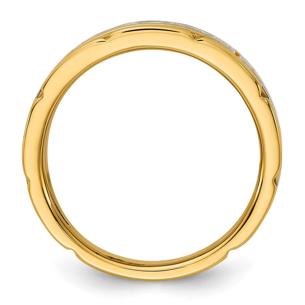 IBGoodman 14k Two-tone Three Stone Prong Set Men's Ring Mounting