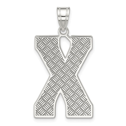 Sterling Silver Letter X Initial Pendant