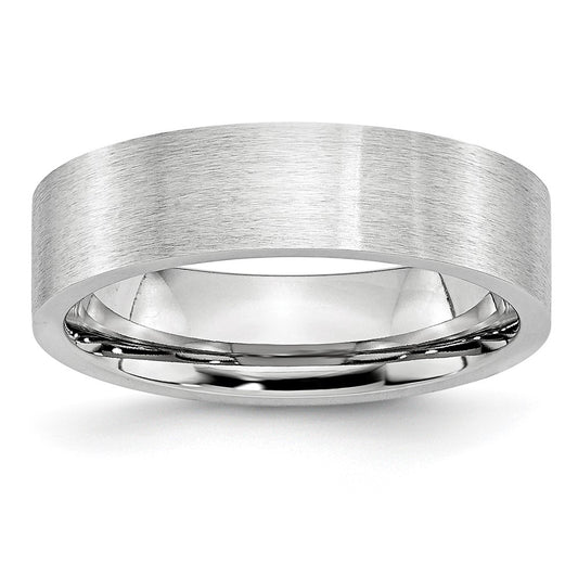 Cobalt Flat Satin 6mm Band Size - 9